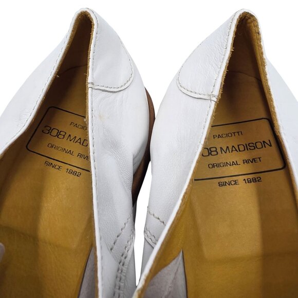 Paciotti 308 Madison Mens 11 / 10 UK White Leather Derby Dress Casual Oxfords - Picture 6 of 10